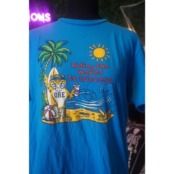 Vintage 90s Riding the Wave Tee - Picture 1 of 5
